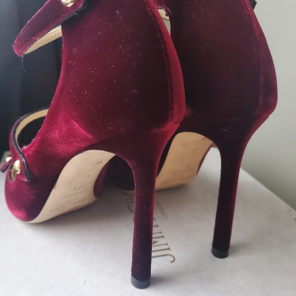 JIMMY CHOOLacey Velvet Mary Jane Pumps Size 36.5 - Picture 3 of 3